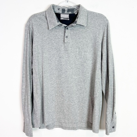 HICKEY FREEMAN GRAY LONG SLEEVE POLO GOLF SHIRT MENS SZ MEDIUM - Picture 1 of 5